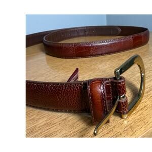 Vintage Arden Leather Co Imported Italian Leahter Belt Brown 46 Old Money Luxe